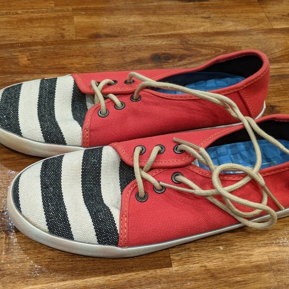 women's red vans slip ons